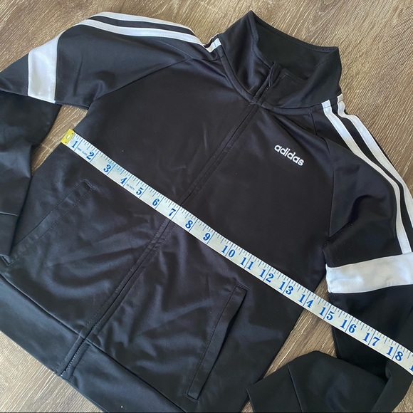 Boys Adidas Full-Zip Black & White Track Jacket - Picture 10 of 14